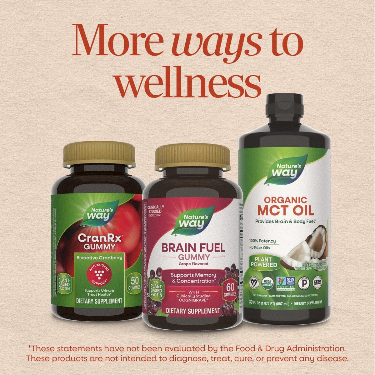Nature's Way Brain Fuel Gummies, Brain Supplement for Focus and Memory Support, Clinically Studied Cognigrape Supports Cognition, Vitamins B6 & B12 Support Brain Function, Grape Flavored, 60 Count - görsel 15