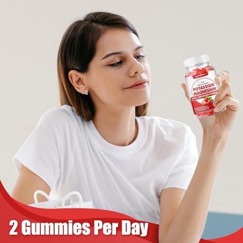 softbear Potassium Gummies for Adults, High Absorption Magnesium Potassium Supplement with Vitamin B6 for Leg Cramps & Muscle Health Sugar-Free Vegan Strawberry 60 Gummies - görsel 14