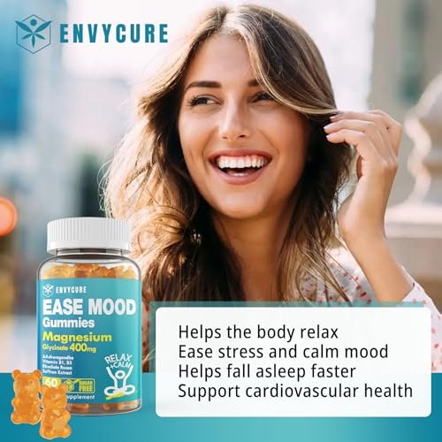 Sugar Free Magnesium Glycinate Gummies 400mg with Ashwagandha, B1, B3, Rhodiola Rosea & Saffron for Support Rest, Mood & Energy Calm Magnesium Gummies for Adults, Chewable Magnesium Supplement, 60Ct - görsel 2