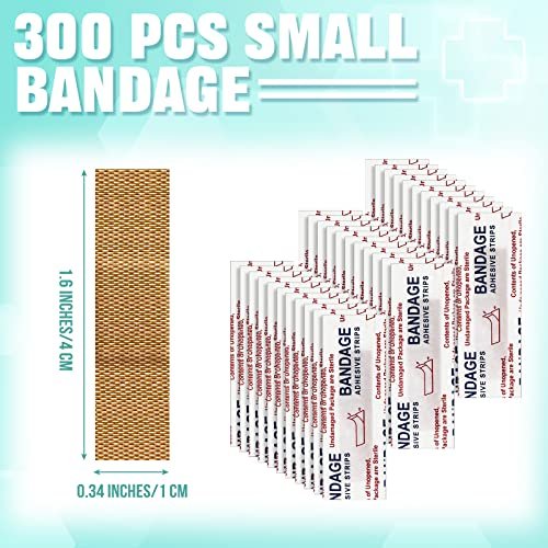 Weewooday 300 Pcs Small Bandage Bulk Nose Bandage Fabric Adhesive Bandages Flexible Breathable Bandages Fabric Bandages for Small Wound Protection Care (0.34 x 1.6 Inch) - görsel 5