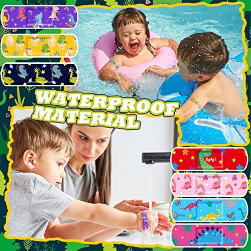 Estune 150 Pcs Kids Bandages Bulk Dinosaur 15 Styles Fun Valentines Classroom Gifts for Children Adhesive Colorful Flexible Cartoon Dinosaur Bandages Variety Pack for Kids Boys Girls Students School - görsel 6