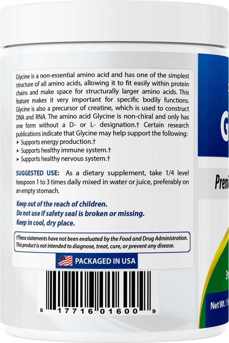 Best Naturals Glycine Powder 1 LB - Neurotransmitter & Relaxation Support - görsel 2