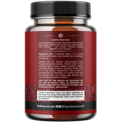 Natures Craft Red Yeast Rice with CoQ10 – Convenient Dosage: With 120 capsules per bottle, you get a full – Image 3