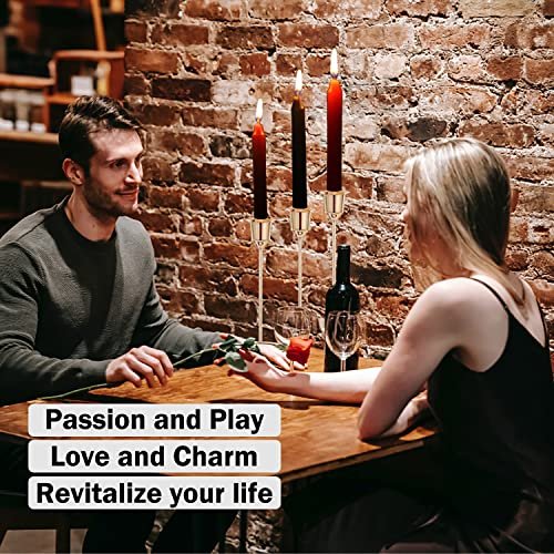 WEIHAI Low Temperature Candles, Wax Play Candles, Romantic Dripping Candle for Valentines, Couples, Weddings, Home Decor-2Pack, Black and Red - görsel 9