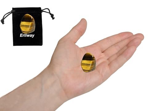 Tiger's Eye Healing Crystal Stones, 1.25-2.0" Large Reiki Healing Gemstones Natural Tumbled Polished Stones for Energy Witchcraft Therapy Meditation - görsel 2