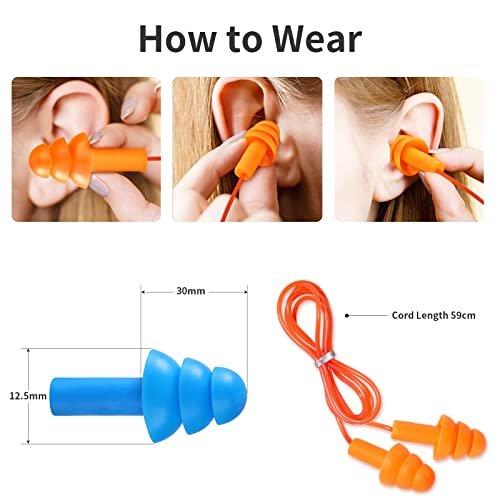 Ear Plugs for Swimming, Soft Ear Plugs for Sleeping Noise Cancelling, Reusable Ear Plugs for Noise Reduction, Ear Protection, Silicone Earplugs for Swimming, Sleeping, Snoring, Work, Concerts, 6 Pairs - görsel 6