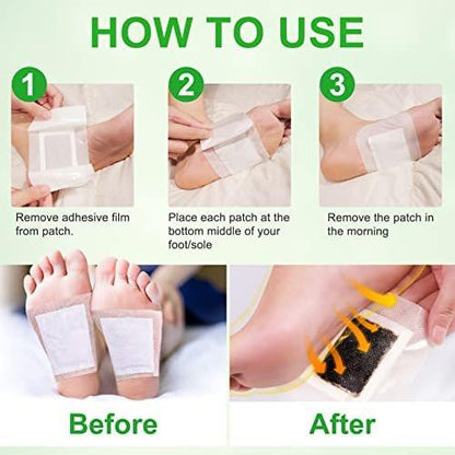 20PCS Upgrade Foot Pads, 2-in-1 Natural Bamboo Vinegar Ginger Powder Foot Pads
