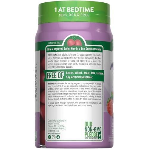 Nature's Truth Melatonin Gummies 5mg | 60 Count | Mixed Berry Flavor | Vegan, Non-GMO & Gluten Free Supplement - görsel 4
