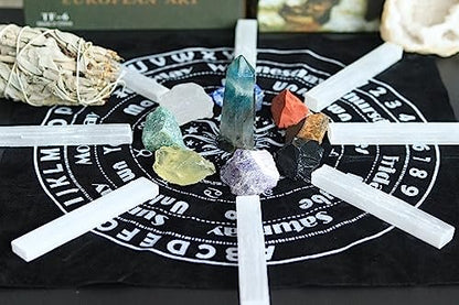 XIANNVXI 4inch Selenite Crystal 6PCS Selenite Sticks Wand Crystals Bulk for Healing Reiki Metaphysical Energy Drawing Protection Wiccan Altar Supplies Crystal for Witchcraft