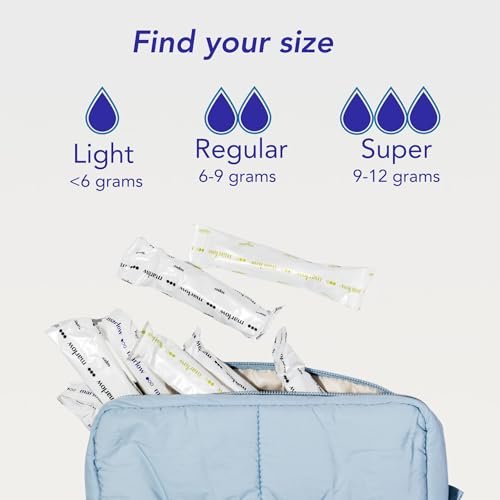 Marlow 100% Organic Cotton Easy Glide Tampons with Compact Plant Based BPA Free Applicator, Chlorine Free, Toxin Free, Hypoallergenic, Dermatologically Tested, Fragrance Free, Regular, 18 Count - görsel 14