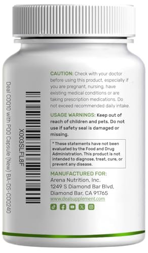 DEAL SUPPLEMENT CoQ10 200mg with PQQ 200mcg, 240 Veggie Capsules | Bioavailable Coenzyme Q10 Complex | Supports Heart, Energy & Brain Health | Antioxidant Support | Non-GMO - görsel 4