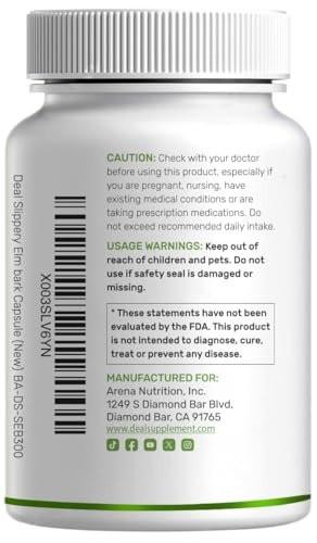 DEAL SUPPLEMENT Slippery Elm Capsules – 300 Pills, Made with Organic Inner Bark Powder Extract – Natural Herb for Soothing Throat & Digestive Support – Non-GMO - görsel 5