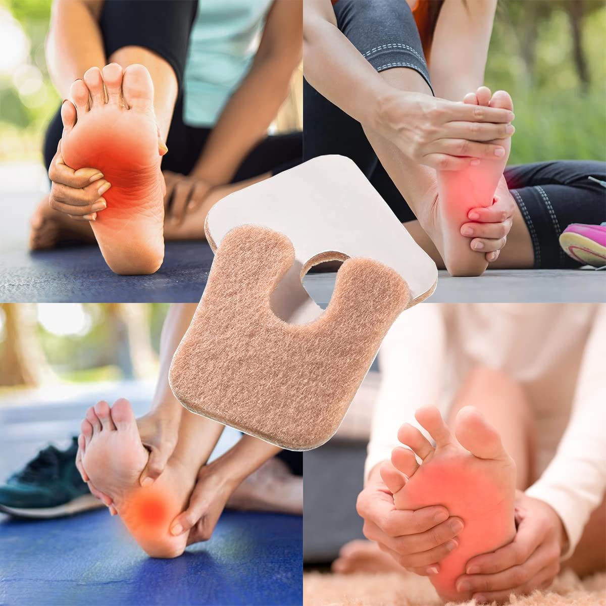 30 Pieces U Shaped Felt Callus Pads Metatarsal Pads Forefoot Foot Pads Pain Relief Foot Cushion Keep Protecting Calluses from Rubbing on Shoes Adhesive Pads for Men and Women - görsel 2