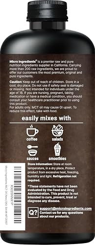 MCT Oil Organic, 32 fl oz | 100% Virgin Coconut with C8 + C10 Fatty Acids | Great for Coffee or Dressings | Unflavored, Keto, Vegan - görsel 10