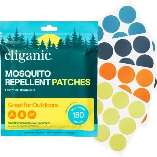 Cliganic Mosquito Repellent Stickers (180 Pack) - Patches for Kids & Adults, Natural DEET-Free, Citronella Essential Oil Infused - görsel 1