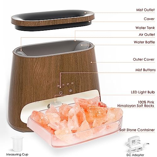SALKING 2-in-1 Himalayan Salt Lamp Diffuser, – 100% Pure Himalayan Salt: The salt crystal is sourced from the – Image 2