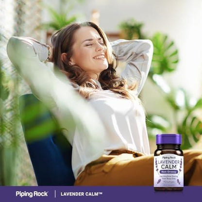 Piping Rock Lavender Calm Pills | 90 Softgels | Non-Drowsy Supplement | Non GMO, Gluten Free