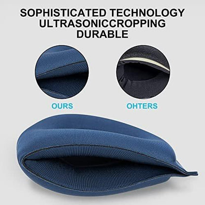 ALASKA BEAR 100% Blackout Sleep Mask – Most Comfortable Contoured Eye Cups & Nose Covering for Women & Men, 3D Pillowy Soft Light Blocking Eye Mask with Zero Pressure on Eyelids & Eyelashes, Earplugs Set, Blue