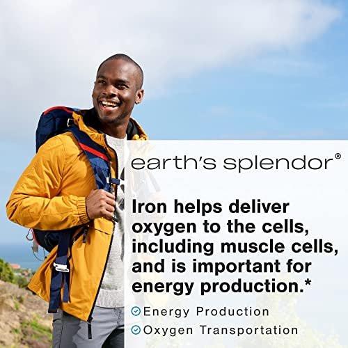 Earth's Splendor Iron 65mg USP, 325mg Ferrous Sulfate Tablets - Energy Production, Oxygen Transportation, Overall Health - 3 Month Supply - görsel 6