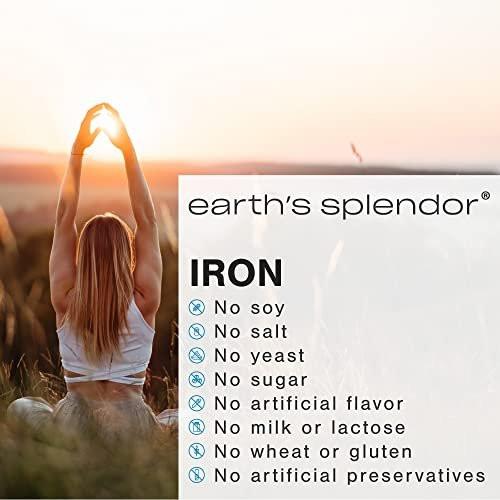 Earth's Splendor Iron 65mg USP, 325mg Ferrous Sulfate Tablets - Energy Production, Oxygen Transportation, Overall Health - 3 Month Supply - görsel 8