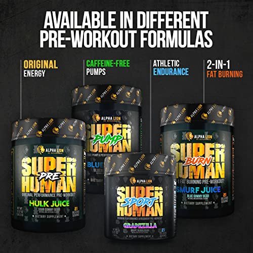 ALPHA LION Core Pre Workout with Creatine, Beta Alanine, L-Citrulline & Tri-Source Caffeine for Performance, Muscle & Energy – 30 Servings, Blue Raspberry - görsel 3