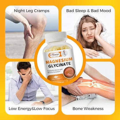 Magnesium Glycinate 400mg Softgels with Vitamin D3 & B6, Small Easy to Swallow Gel Caps, High Absorption, Gentle on Stomach, Supports Sleep, Muscle & Calm, Bone Health, 120 Softgels