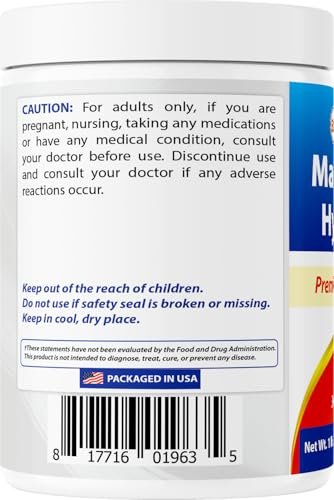 Best Naturals Magnesium Hydroxide Powder - 380mg of Elemental Magnesium per Serving - 454 Servings per Container - 1 Pound - görsel 1
