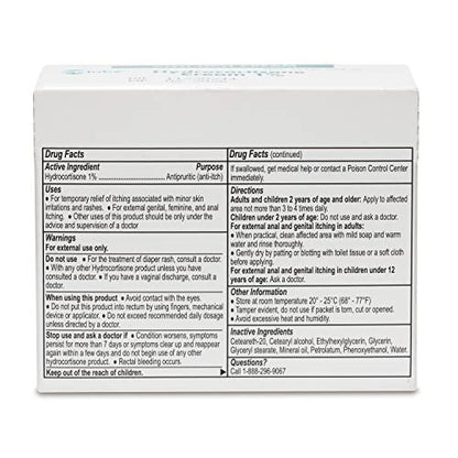 Globe Hydrocortisone 1% Maximum Strength Anti-Itch Cream (25 Packets) - Relieves Redness, Swelling, Itching from Bug Bites, Eczema, Rash
