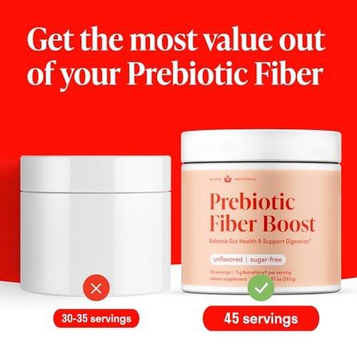 Prebiotic Fiber Powder - Unflavored & Sugar Free | 45 Servings | Fiber Supplement to Support Digestive Regularity, Gut Health, Bloating & Immune Support - 1 Scoop of Soluble Prebiotic Powder Daily - görsel 2