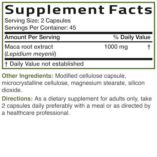 Bronson Maca Root Extra Lepidium Meyenii, Non-GMO, 120 Vegetarian Capsules - görsel 6
