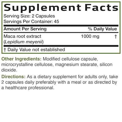 Bronson Maca Root Extra Lepidium Meyenii, Non-GMO, 120 Vegetarian Capsules