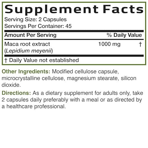 Bronson Maca Root Extra Lepidium Meyenii, Non-GMO, 250 Vegetarian Capsules - görsel 8