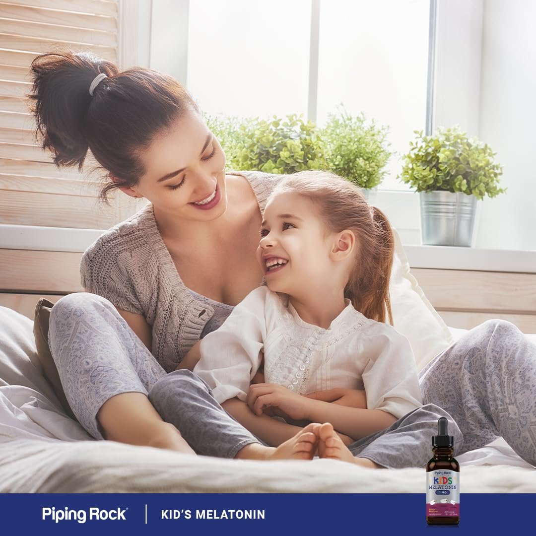 Piping Rock Kids Melatonin Liquid 1 fl oz | 1mg | Pack of 3 Bottles | Berry Flavor Drops | Non-GMO, Gluten Free Supplement - görsel 13