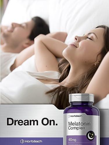 Horbäach Melatonin 40mg Complex | 360 Fast Dissolve Tablets | Adult Extra Strength Supplement | with Chamomile and Ashwagandha | Vegetarian, Non-GMO, Gluten Free - görsel 6