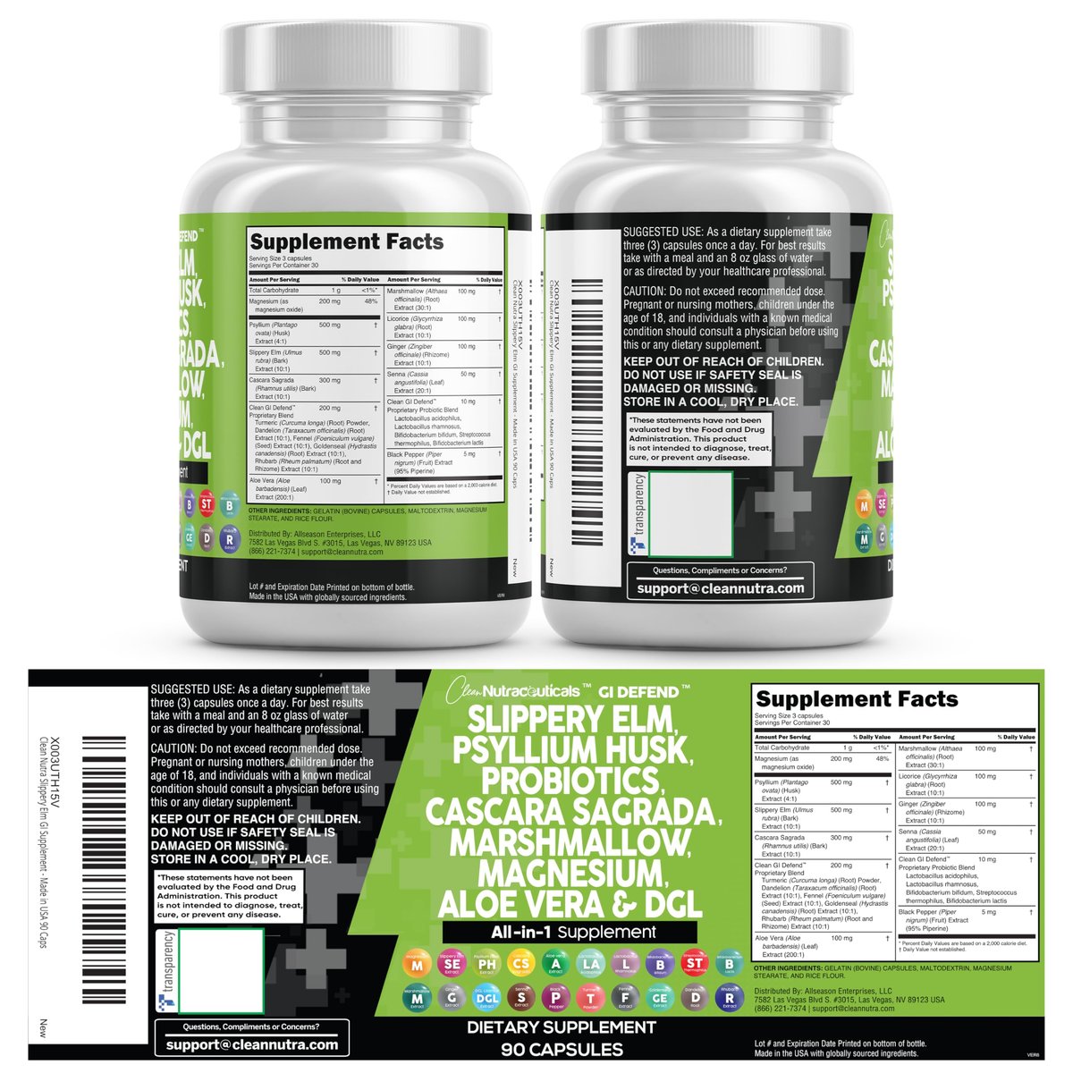 Clean Nutraceuticals Slippery Elm Psyllium – Gentle Stimulation: Cascara sagrada and senna extract provide mild, – Image 5