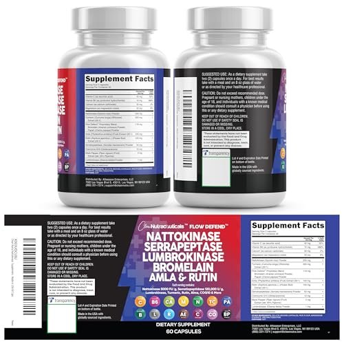 Clean Nutraceuticals Nattokinase 5000 FU Serrapeptase 120000 SPU Lumbrokinase Enzyme Supplement with Bromelain Papain Papaya Enzymes Rutin Extract Amla Magnesium Vitamin B6 & VIT C Capsules - görsel 5