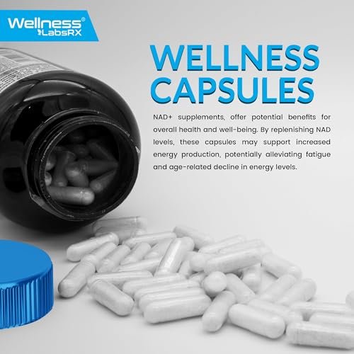 Wellness LABSRX Liposomal NAD Supplement, 1500mg - NAD Resveratrol Supplement for Women and Men, NAD+ Support Cellular Health, Energy & Anti Aging - 90 Count - görsel 1