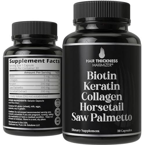 Biotin (5000mcg), Keratin, Collagen, – 5-in-1 Potent Formula: Combines Biotin (5000mcg), Keratin, Collagen, – Image 1