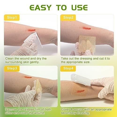 OPTITEKNIK Manuka Honey Gauze Dressing 2"x2" Pack of 10 - Manuka Honey Wound Care Bandage for Cuts, Scalds and Burns - görsel 4