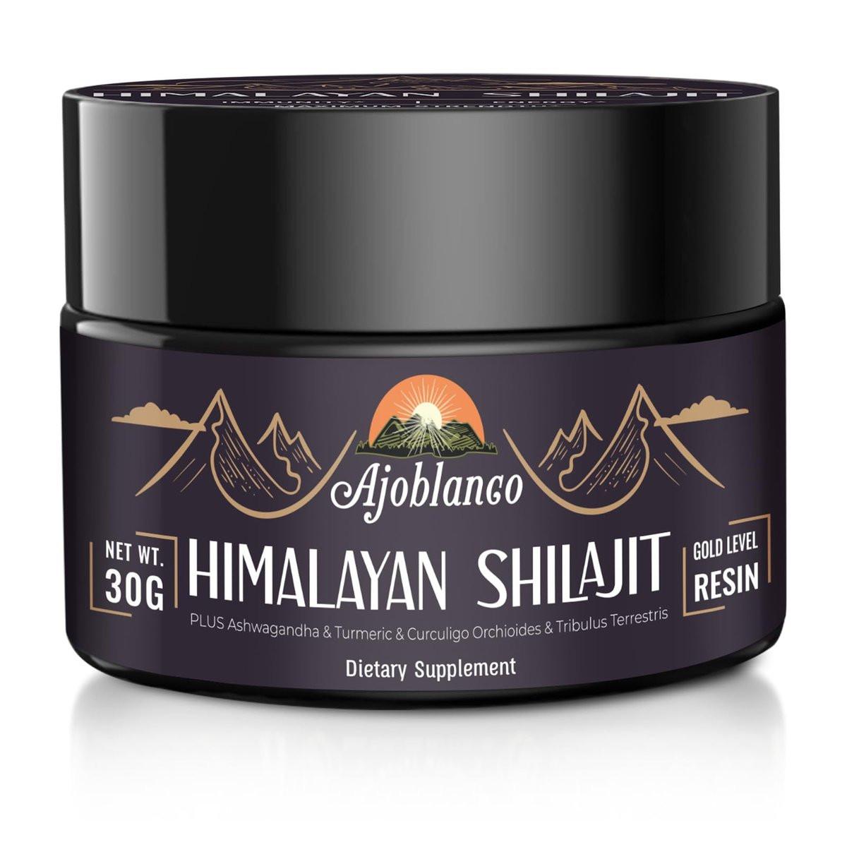 Ajoblanco 600mg Shilajit Pure Himalayan Organic Shilajit Resin - Himalayan Shilajit Resin with Organic Ayurvedic Blend in High Potency for Energy, Strength & Immunity, 30 Grams - görsel 1