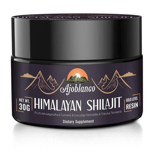Ajoblanco 600mg Shilajit Pure Himalayan Organic Shilajit Resin - Himalayan Shilajit Resin with Organic Ayurvedic Blend in High Potency for Energy, Strength & Immunity, 30 Grams