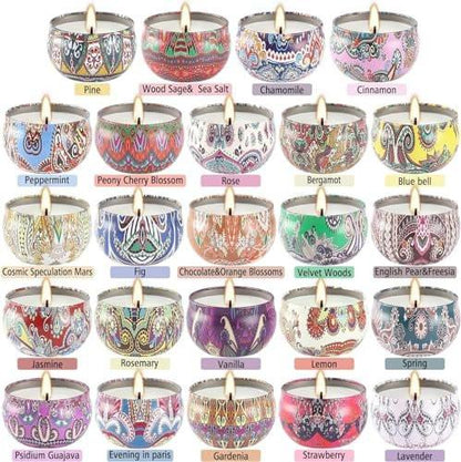 WPONSZU Scented Candles Gifts Set 24 Pack Soy Wax Travel Tin Jar Candles for Home 2.5 OZ - Perfect for Mom, Christmas, Birthday, Thanksgiving, Mother's Day