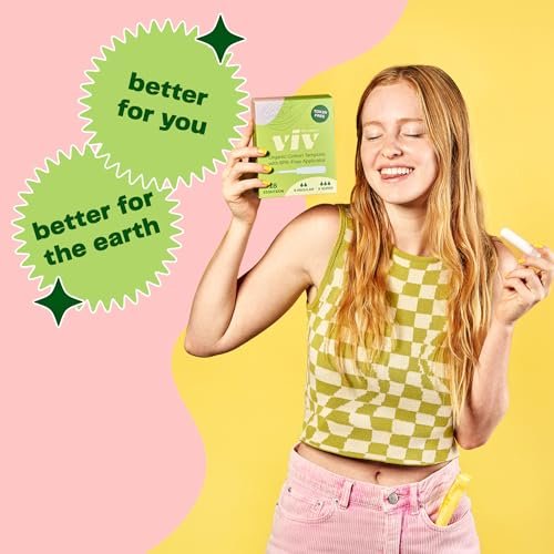 Viv for Your V Organic Cotton Tampons Regular, BPA-Free Applicator, Non-Toxic Tampons, Fragrance Free, HSA FSA Approved, 18 Count - görsel 7