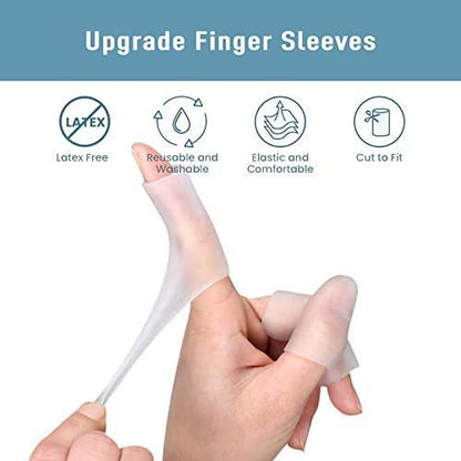 ZXFUTURE 20 PCS Gel Finger Sleeve Protectors, Trigger Finger Pain Silicone Finger Sleeve Cushions and Protects Provide Relief for Finger Cracking, Corns, Blisters, and Calluses Protect.