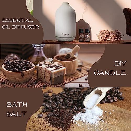 SALKING Coffee Shop Fragrance Oils Set, Premium Essential Oils Set for Diffuser, Scented Oil for Soap & Candle Making - Blueberry Pancakes, Coffee, Café Latte, Hot Chocolate, French Vanilla, Black Tea - görsel 11