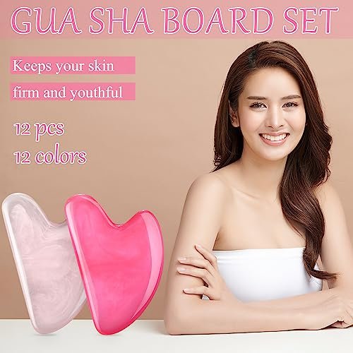 Sherr 12 Pcs Gua Sha Facial Tools Resin – Acupuncture Inspired: Based on traditional Chinese medicine principles, – Image 10