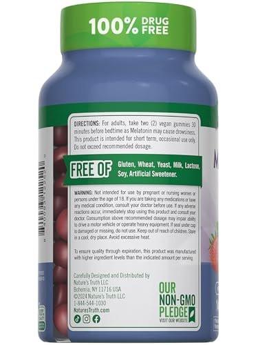 Nature's Truth Melatonin Gummies | 10mg | 140 Count | Berry Flavor | Vegan, Non-GMO & Gluten Free Supplement for Adults