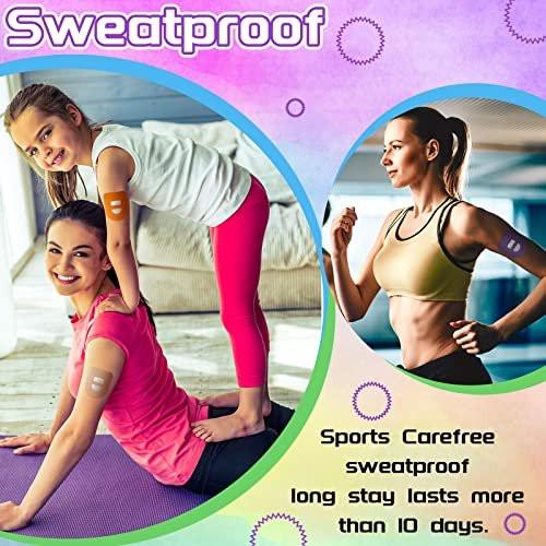 Nuanchu 50 Pieces 5 Adhesive Patches Compatible with Omnipod Waterproof & Sweatproof Pre-Cut Medical Tape Diabetic Sensor Covers Continuous Glucose Monitor Protection (Colorful) - görsel 4