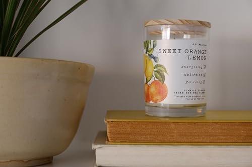 LEOBEN CO – Sweet Orange Lemon Scented Candle – 9oz, B.B. Wellness Collection Design – 50 hr Burn Time – Poured in California Using Vegan Soy Wax and Essential Oils – Made in Small Batches - görsel 5