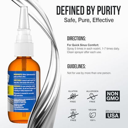 Sovereign Silver Sinus Relief Nasal Spray, – Drug-Free Formula: No active pharmaceutical ingredients; safe for – Image 8